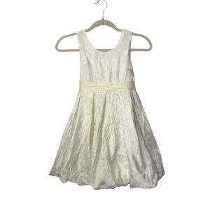 Monsoon Girls Ivory Floral Damask Formal Holiday‎ Wedding Dress Size 8/9 EUC